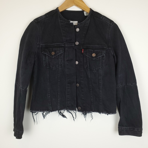 Levi's Altered Trucker Black Denim Jacket size XS